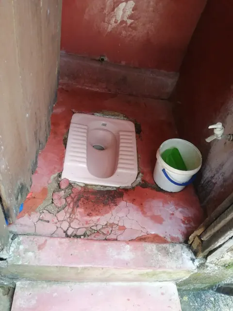 Before renovation: the washroom at Madawala.