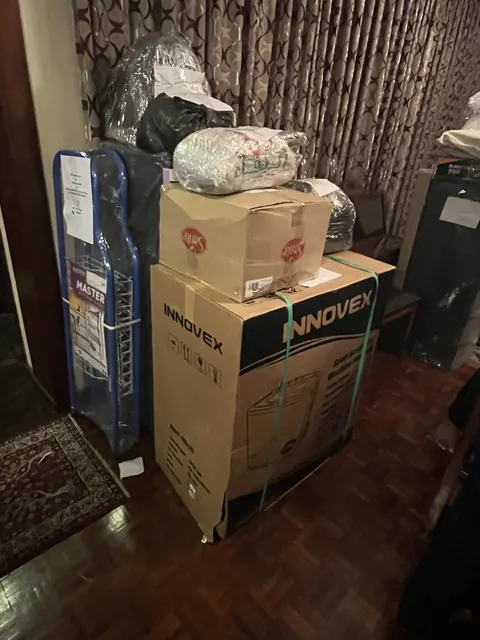 Appliances and essential supplies for flood relief.