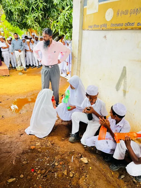 A gathering at the water filtration project.